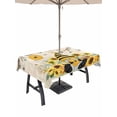 thumbnail image 1 of Outdoor Tablecloth with Umbrella Hole and Zipper, Gnomes Sunflower Rectangle Table Cloth 54x80 Inch Waterproof Tablecloth, Bees Branches Floral Watercolor Picnic Table Cover for Patio Camping, 1 of 7