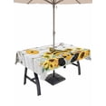 thumbnail image 1 of Outdoor Tablecloth with Umbrella Hole and Zipper, Gnomes Sunflower Rectangle Table Cloth 54x80 Inch Waterproof Tablecloth, Bees Branches Floral Wooden Picnic Table Cover for Patio Camping, 1 of 7