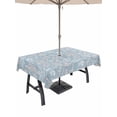 thumbnail image 1 of Outdoor Tablecloth with Umbrella Hole and Zipper, Gray Blue Dandelion Rectangle Table Cloth 60x102 Inch Waterproof Tablecloth, Spring Flowers Modern Minimalist Picnic Table Cover for Patio Camping, 1 of 7