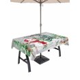 thumbnail image 1 of Outdoor Tablecloth with Umbrella Hole and Zipper, Gray Christmas Rectangle Table Cloth 60x84 Inch Waterproof Tablecloth, Xmas Trees Snowman Elk Snowflakes Picnic Table Cover for Patio Camping, 1 of 7