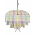 thumbnail image 1 of Outdoor Tablecloth with Umbrella Hole and Zipper, Green Beige Plaid Round Table Cloth 54 Inch Waterproof Tablecloth, Farmhouse Art Checkered Rustic Picnic Table Cover for Patio Camping, 1 of 7