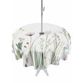 thumbnail image 1 of Outdoor Tablecloth with Umbrella Hole Zipper Green Botanical Floral Round Tablecloth 54" Waterproof Outside Table Cloth Spring Summer Rustic Patio Table Cover Tablecloths for Picnic Party, 1 of 8