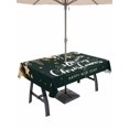 thumbnail image 1 of Outdoor Tablecloth with Umbrella Hole and Zipper, Green Christmas Rectangle Table Cloth 60x84 Inch Waterproof Tablecloth, Xmas Botanical Ball Bell Picnic Table Cover for Patio Camping, 1 of 7