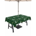 thumbnail image 1 of Outdoor Tablecloth with Umbrella Hole and Zipper, Green Christmas Tree Rectangle Table Cloth 60x84 Inch Waterproof Tablecloth, Winter Cane Candy Xmas Pine Stars Picnic Table Cover for Patio Camping, 1 of 7