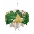 thumbnail image 1 of Outdoor Tablecloth with Umbrella Hole and Zipper, Green Christmas Tree Round Table Cloth 54 Inch Waterproof Tablecloth, Golden Xmas Tree Winter Snowflake Rustic Picnic Table Cover for Patio Camping, 1 of 7