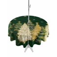 thumbnail image 1 of Outdoor Tablecloth with Umbrella Hole and Zipper, Green Christmas Tree Round Table Cloth 54 Inch Waterproof Tablecloth, Xmas Tree Winter Snowflake Picnic Table Cover for Patio Camping, 1 of 7