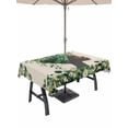 thumbnail image 1 of Outdoor Tablecloth with Umbrella Hole and Zipper, Green Eucalyptus African Women Rectangle Table Cloth 60x120 Inch Waterproof Tablecloth, Spring Leaves Botanical Picnic Table Cover for Patio Camping, 1 of 7