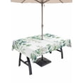 thumbnail image 1 of Outdoor Tablecloth with Umbrella Hole and Zipper, Green Eucalyptus Leaves Rectangle Table Cloth 60x102 Inch Waterproof Tablecloth, Summer Botanical Daisy Floral Picnic Table Cover for Patio Camping, 1 of 7