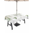 thumbnail image 1 of Outdoor Tablecloth with Umbrella Hole and Zipper, Green Eucalyptus Leaves Rectangle Table Cloth 60x84 Inch Waterproof Tablecloth, Birds Flowers Spring Watercolor Floral Picnic Table Cover for Patio, 1 of 7