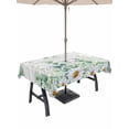 thumbnail image 1 of Outdoor Tablecloth with Umbrella Hole and Zipper, Green Eucalyptus Leaves Rectangle Table Cloth 60x84 Inch Waterproof Tablecloth, Daisy Summer Botanical Wooden Picnic Table Cover for Patio Camping, 1 of 7