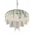 thumbnail image 1 of Outdoor Tablecloth with Umbrella Hole and Zipper, Green Eucalyptus Leaves Round Table Cloth 60 Inch Waterproof Tablecloth, Summer Botanical Weeping Rustic Picnic Table Cover for Patio Camping, 1 of 7