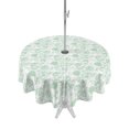 thumbnail image 1 of Outdoor Tablecloth with Umbrella Hole Zipper Green Floral Cute Round Tablecloth 54" Waterproof Outside Table Cloth Summer Cozy Botanical Patio Table Cover Tablecloths for Picnic Party, 1 of 8