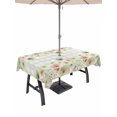 thumbnail image 1 of Outdoor Tablecloth with Umbrella Hole and Zipper, Green Floral Rectangle Table Cloth 54x80 Inch Waterproof Tablecloth, Spring Flowers Botanical Gray and White Plaid Picnic Table Cover for Patio, 1 of 7
