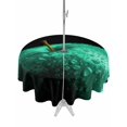 thumbnail image 1 of Outdoor Tablecloth with Umbrella Hole and Zipper, Green Fruit Round Table Cloth 54 Inch Waterproof Tablecloth, Modern Minimalist Decor Black Background Picnic Table Cover for Patio Camping, 1 of 7