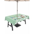 thumbnail image 1 of Outdoor Tablecloth with Umbrella Hole and Zipper, Green Gnomes Easter Rectangle Table Cloth 60x102 Inch Waterproof Tablecloth, Eggs Botanical Carrot Pastoral Picnic Table Cover for Patio Camping, 1 of 7