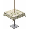 thumbnail image 1 of Outdoor Tablecloth with Umbrella Hole & Zipper, Green Leaves Square Tablecloth 54x54 Inch, Spring Retro Watercolor Pastoral Plants Patio Table Cover Waterproof Table Cloth for Picnic/Party, 1 of 7