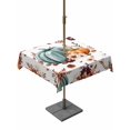 thumbnail image 1 of Outdoor Tablecloth with Umbrella Hole and Zipper, Green Orange Pumpkins Fall Square Table Cloth 54x54 Inch Waterproof Tablecloth, Botanical Thanksgiving Picnic Table Cover for Patio Camping, 1 of 7