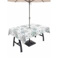 thumbnail image 1 of Outdoor Tablecloth with Umbrella Hole and Zipper, Green Snowflake Christmas Rectangle Table Cloth 60x120 Inch Waterproof Tablecloth, Xmas Snowflake Picnic Table Cover for Patio Camping, 1 of 7