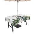 thumbnail image 1 of Outdoor Tablecloth with Umbrella Hole and Zipper, Green Snowman Christmas Rectangle Table Cloth 60x84 Inch Waterproof Tablecloth, Xmas Snowflake Eucalyptus Leaves Picnic Table Cover for Patio Camping, 1 of 7