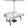 thumbnail image 1 of Outdoor Tablecloth with Umbrella Hole and Zipper, Green Spring Botanical Rectangle Table Cloth 60x120 Inch Waterproof Tablecloth, Weeping Eucalyptus Butterfly Picnic Table Cover for Patio Camping, 1 of 7
