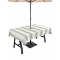 thumbnail image 1 of Outdoor Tablecloth with Umbrella Hole and Zipper, Green Stripe Rectangle Table Cloth 54x80 Inch Waterproof Tablecloth, Modern Farmhouse Geometric Striped Picnic Table Cover for Patio Camping, 1 of 7