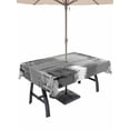 thumbnail image 1 of Outdoor Tablecloth with Umbrella Hole and Zipper, Grey Abstract Rectangle Table Cloth 60x102 Inch Waterproof Tablecloth, Modern Mottled Art Oil Painting Picnic Table Cover for Patio Camping, 1 of 7