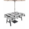 thumbnail image 1 of Outdoor Tablecloth with Umbrella Hole and Zipper, Grey Black Christmas Rectangle Table Cloth 52x70 Inch Waterproof Tablecloth, Xmas Snowman Snowflake Picnic Table Cover for Patio Camping, 1 of 7