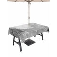 thumbnail image 1 of Outdoor Tablecloth with Umbrella Hole & Zipper, Grey Black Palm Leaves Rectangle Tablecloth 54x80 Inch, Summer Tropical Plants Botanical Patio Table Cover Waterproof Table Cloth for Picnic/Party, 1 of 7