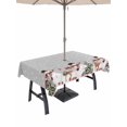 thumbnail image 1 of Outdoor Tablecloth with Umbrella Hole and Zipper, Grey Christmas Rectangle Table Cloth 52x70 Inch Waterproof Tablecloth, Snowman Snowflake Xmas Tree Ball Elk Picnic Table Cover for Patio Camping, 1 of 7
