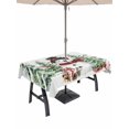 thumbnail image 1 of Outdoor Tablecloth with Umbrella Hole and Zipper, Grey Christmas Rectangle Table Cloth 52x70 Inch Waterproof Tablecloth, Snowman Xmas Trees Snowflake Birds Watercolor Picnic Table Cover for Patio, 1 of 7