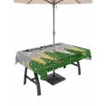 thumbnail image 1 of Outdoor Tablecloth with Umbrella Hole and Zipper, Grey Christmas Rectangle Table Cloth 54x80 Inch Waterproof Tablecloth, Green Xmas Tree Snowflake Stars Winter Picnic Table Cover for Patio Camping, 1 of 7