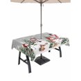 thumbnail image 1 of Outdoor Tablecloth with Umbrella Hole and Zipper, Grey Christmas Rectangle Table Cloth 54x80 Inch Waterproof Tablecloth, Snowman Xmas Tree Snowflake Winter Picnic Table Cover for Patio Camping, 1 of 7
