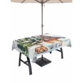 thumbnail image 1 of Outdoor Tablecloth with Umbrella Hole and Zipper, Grey Christmas Rectangle Table Cloth 54x80 Inch Waterproof Tablecloth, Xmas Winter Forest Tree Deer Snowflakes Picnic Table Cover for Patio Camping, 1 of 7