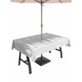 thumbnail image 1 of Outdoor Tablecloth with Umbrella Hole and Zipper, Grey Christmas Rectangle Table Cloth 60x102 Inch Waterproof Tablecloth, Vintage Farmhouse Pine Tree Snowflakes Picnic Table Cover for Patio Camping, 1 of 7