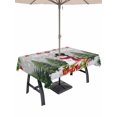 thumbnail image 1 of Outdoor Tablecloth with Umbrella Hole and Zipper, Grey Christmas Rectangle Table Cloth 60x102 Inch Waterproof Tablecloth, Xmas Tree Ball Snowflake Winter Gifts Picnic Table Cover for Patio Camping, 1 of 7