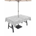 thumbnail image 1 of Outdoor Tablecloth with Umbrella Hole and Zipper, Grey Christmas Rectangle Table Cloth 60x84 Inch Waterproof Tablecloth, Vintage Winter Xmas White Snowflakes Picnic Table Cover for Patio Camping, 1 of 7