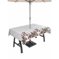 thumbnail image 1 of Outdoor Tablecloth with Umbrella Hole and Zipper, Grey Christmas Rectangle Table Cloth 60x84 Inch Waterproof Tablecloth, Winter Snowman Cat Squirrel Xmas Tree Picnic Table Cover for Patio Camping, 1 of 7