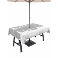 thumbnail image 1 of Outdoor Tablecloth with Umbrella Hole and Zipper, Grey Christmas Rectangle Table Cloth 60x84 Inch Waterproof Tablecloth, Xmas Elk Tree Snowflake Forest Picnic Table Cover for Patio Camping, 1 of 7