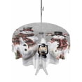 thumbnail image 1 of Outdoor Tablecloth with Umbrella Hole and Zipper, Grey Christmas Round Table Cloth 54 Inch Waterproof Tablecloth, Snowman Snowflake Winter Birds Picnic Table Cover for Patio Camping, 1 of 7