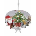 thumbnail image 1 of Outdoor Tablecloth with Umbrella Hole and Zipper, Grey Christmas Round Table Cloth 60 Inch Waterproof Tablecloth, Gnomes Xmas Tree Snowflake Winter Gifts Picnic Table Cover for Patio Camping, 1 of 7