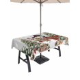 thumbnail image 1 of Outdoor Tablecloth with Umbrella Hole and Zipper, Grey Christmas Snowman Rectangle Table Cloth 60x102 Inch Waterproof Tablecloth, Xmas Tree Snowflake Botanical Picnic Table Cover for Patio Camping, 1 of 7