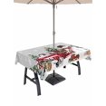 thumbnail image 1 of Outdoor Tablecloth with Umbrella Hole and Zipper, Grey Christmas Snowman Rectangle Table Cloth 60x84 Inch Waterproof Tablecloth, Xmas Truck Tree Snowflake Picnic Table Cover for Patio Camping, 1 of 7
