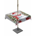thumbnail image 1 of Outdoor Tablecloth with Umbrella Hole and Zipper, Grey Christmas Square Table Cloth 54x54 Inch Waterproof Tablecloth, Snowman Snowflake Xmas Tree Gifts Picnic Table Cover for Patio Camping, 1 of 7