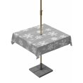 thumbnail image 1 of Outdoor Tablecloth with Umbrella Hole and Zipper, Grey Christmas Square Table Cloth 54x54 Inch Waterproof Tablecloth, Winter Xmas Snowflake Wave Picnic Table Cover for Patio Camping, 1 of 7