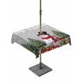 thumbnail image 1 of Outdoor Tablecloth with Umbrella Hole and Zipper, Grey Christmas Square Table Cloth 60x60 Inch Waterproof Tablecloth, Xmas Tree Snowflake Winter Gifts Picnic Table Cover for Patio Camping, 1 of 7