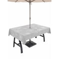 thumbnail image 1 of Outdoor Tablecloth with Umbrella Hole and Zipper, Grey Dandelion Rectangle Table Cloth 60x120 Inch Waterproof Tablecloth, Spring Modern Minimalist Country Flower Picnic Table Cover for Patio Camping, 1 of 7