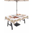 thumbnail image 1 of Outdoor Tablecloth with Umbrella Hole and Zipper, Grey Fall Rectangle Table Cloth 52x70 Inch Waterproof Tablecloth, Thanksgiving Maple Leaf Harvest Botanical Picnic Table Cover for Patio Camping, 1 of 7