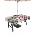 thumbnail image 1 of Outdoor Tablecloth with Umbrella Hole and Zipper, Grey Ombre Snowman Rectangle Table Cloth 60x120 Inch Waterproof Tablecloth, Christmas Tree Snowflake Winter Picnic Table Cover for Patio Camping, 1 of 7