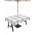 thumbnail image 1 of Outdoor Tablecloth with Umbrella Hole and Zipper, Grey Plaid Waterproof Patio Tablecloth for Dining 60''x84'', Spring Summer Farmhouse Buffalo Checkered Wipeable Table Cover for Picnic BBQ Party, 1 of 9