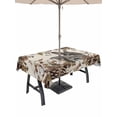 thumbnail image 1 of Outdoor Tablecloth with Umbrella Hole and Zipper, Grey Rabbits Rectangle Table Cloth 60x120 Inch Waterproof Tablecloth, Pine Cones Brown Plants Rustic Leaves Vintage Picnic Table Cover for Patio, 1 of 7